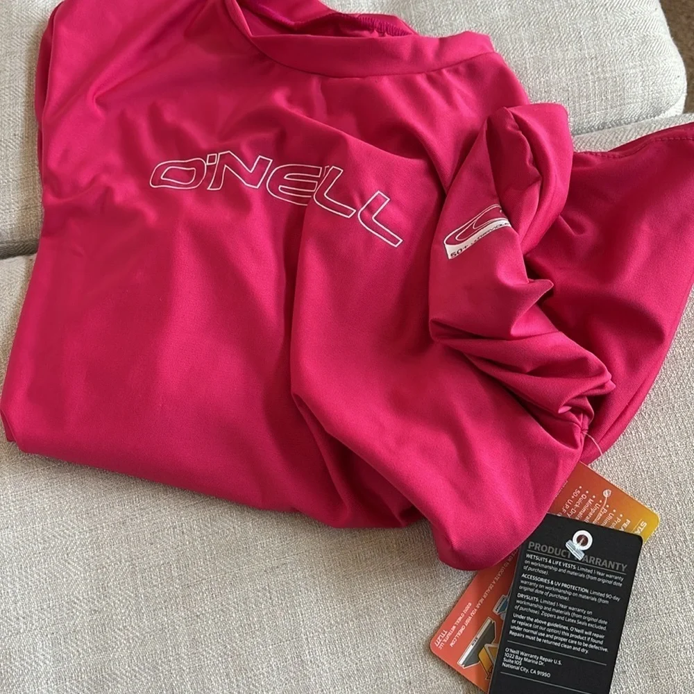 O’NEILL Boys' Youth Basic Skins 50+ Long Sleeve Sun Shirt Size 14 Watermelon